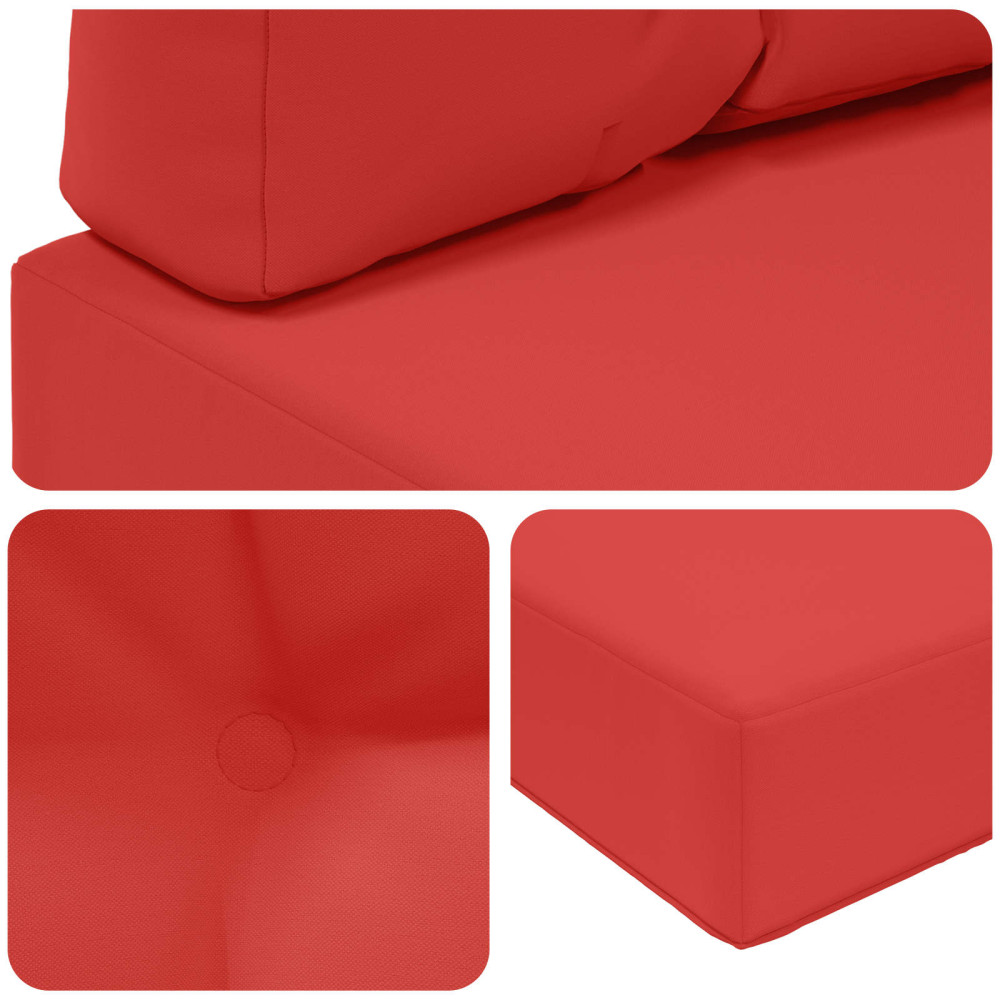 Produktbild för Utomhus Soffa Kudde 2 pcs Röd Polyester