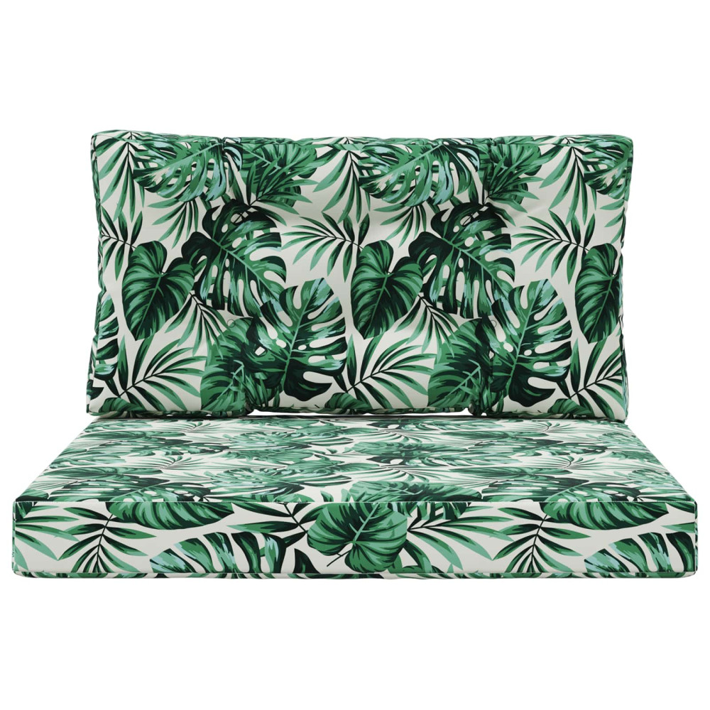 Produktbild för Utomhus Soffa Kudde 2 pcs Bladmönster Polyester