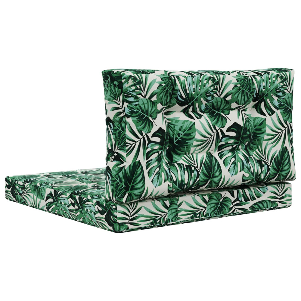 Produktbild för Utomhus Soffa Kudde 2 pcs Bladmönster Polyester