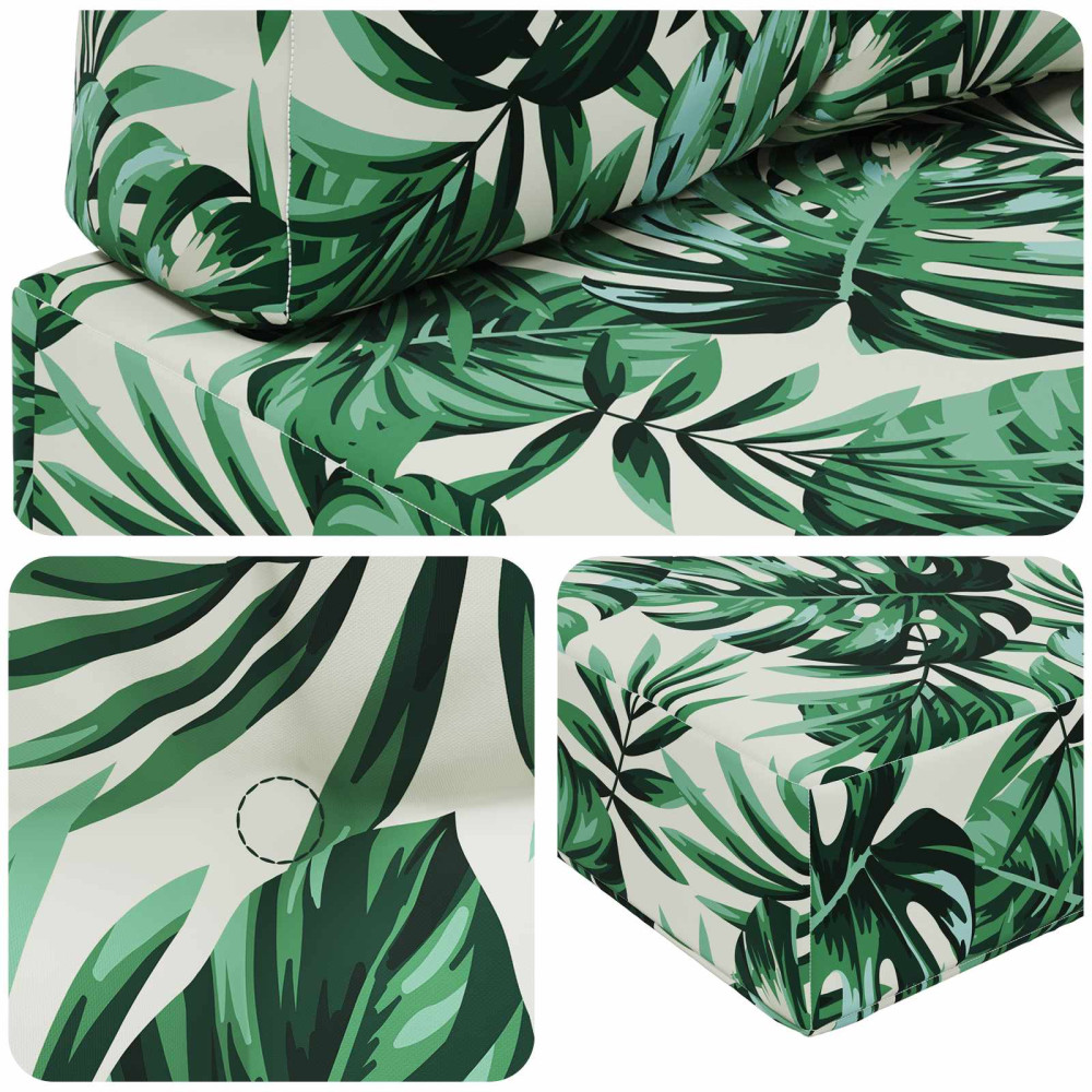 Produktbild för Utomhus Soffa Kudde 2 pcs Bladmönster Polyester