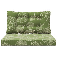 Produktbild för Utomhus Soffa Kudde Polyester Bladdesign 80 x 68,5 x 8 cm