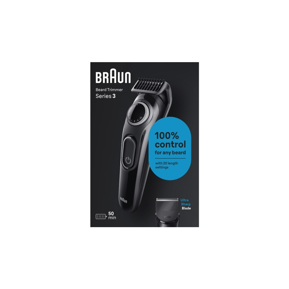 Produktbild för Trymer Braun Braun BeardTrimmer 3 Beard Trm 3 BT3400, Washab...