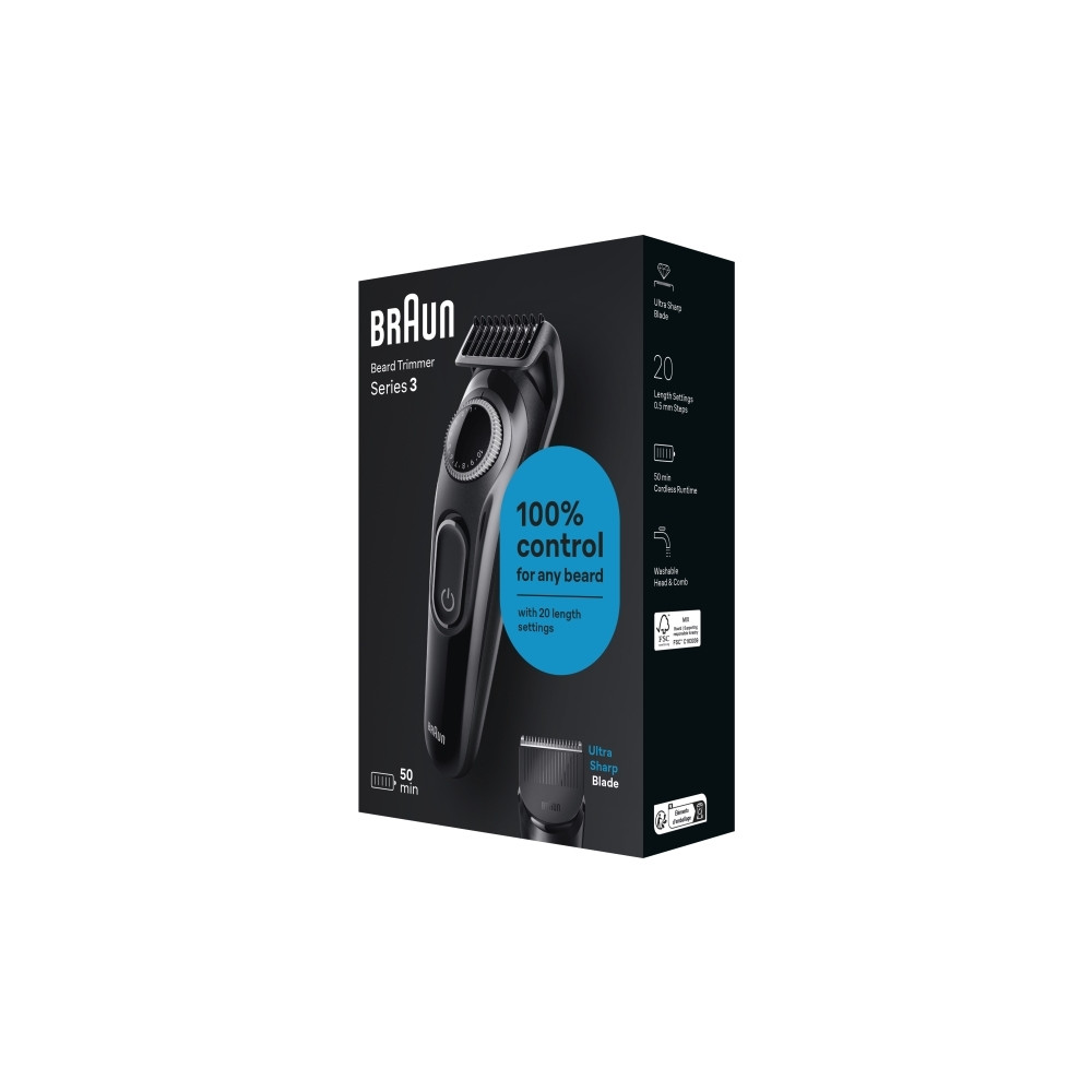 Produktbild för Trymer Braun Braun BeardTrimmer 3 Beard Trm 3 BT3400, Washab...
