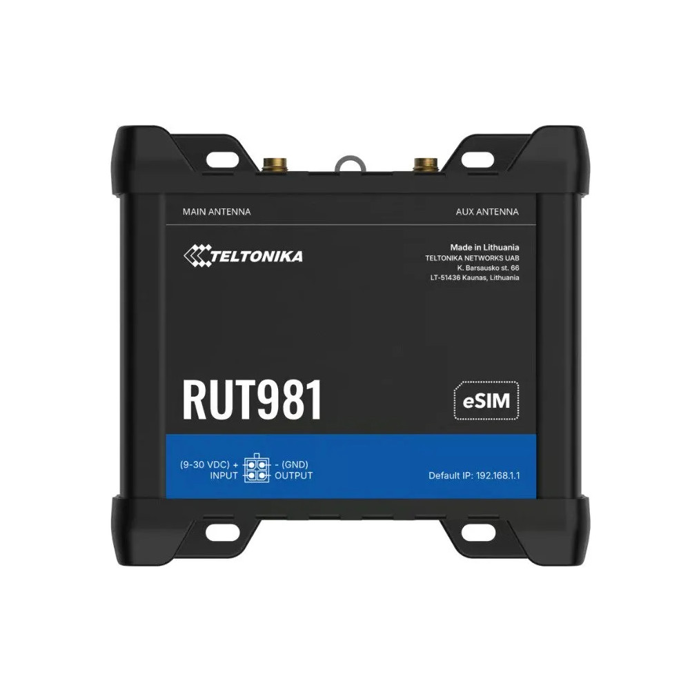 Produktbild för Teltonika RUT981 - trådlös router - WWAN - Wi-Fi - 2G, 3G, 4G - DIN-skenmonterbar, bordsmonterbar, väggmonterbar