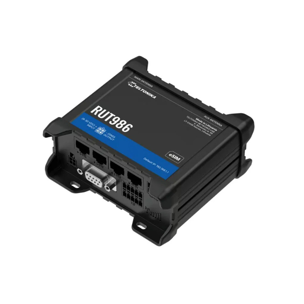 Produktbild för Teltonika RUT986 - trådlös router - WWAN - Wi-Fi - 4G, 3G, 2G - DIN-skenmonterbar, bordsmonterbar, väggmonterbar