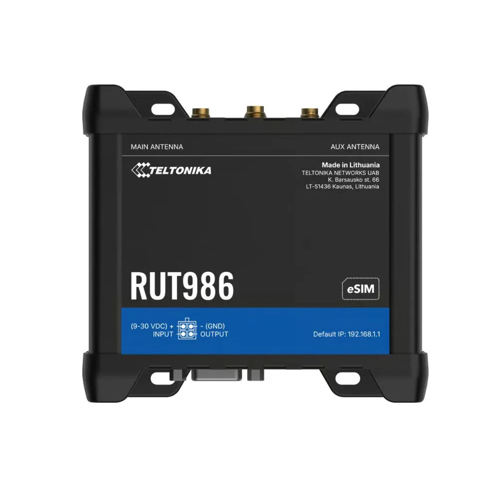 Produktbild för Teltonika RUT986 - trådlös router - WWAN - Wi-Fi - 4G, 3G, 2G - DIN-skenmonterbar, bordsmonterbar, väggmonterbar