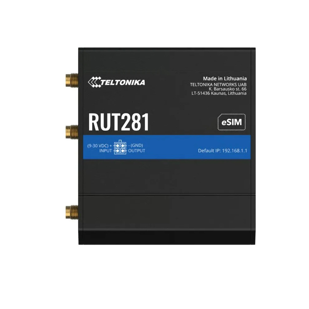 Produktbild för Teltonika RUT281 - trådlös router - WWAN - Wi-Fi - 2G, 3G, 4G - DIN-skenmonterbar, bordsmonterbar, väggmonterbar