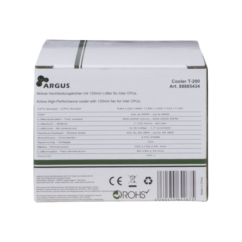 Produktbild för Argus T-200 - processorkylare