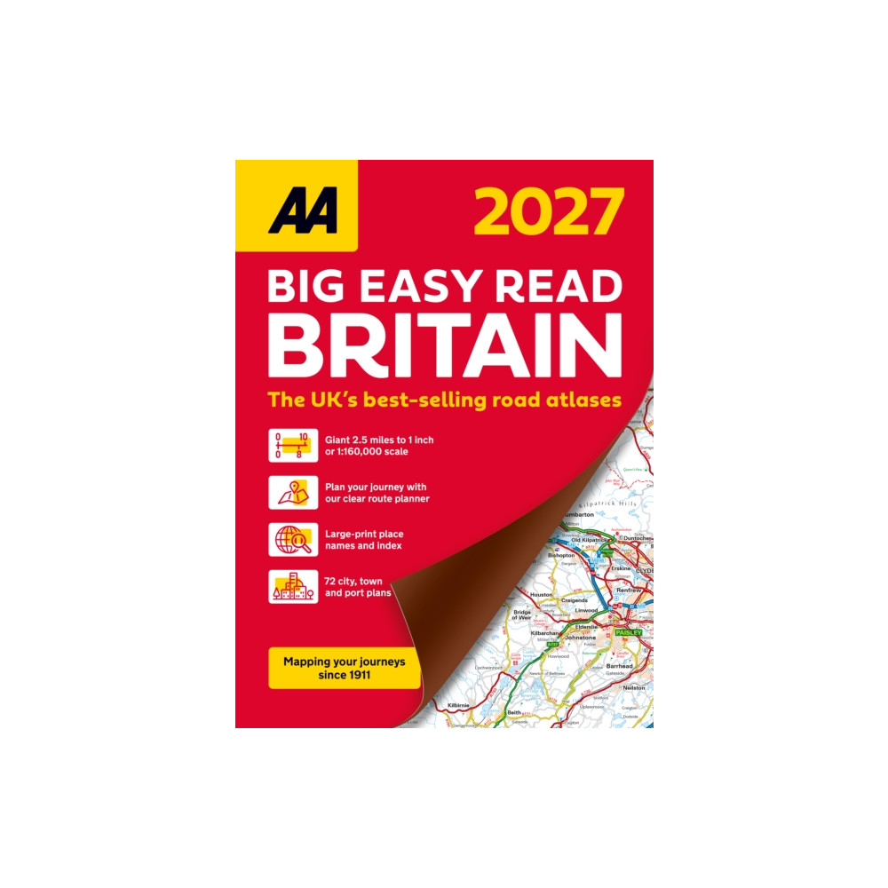 Produktbild för AA Big Easy Read Atlas Britain 2027 (bok, spiral, eng)