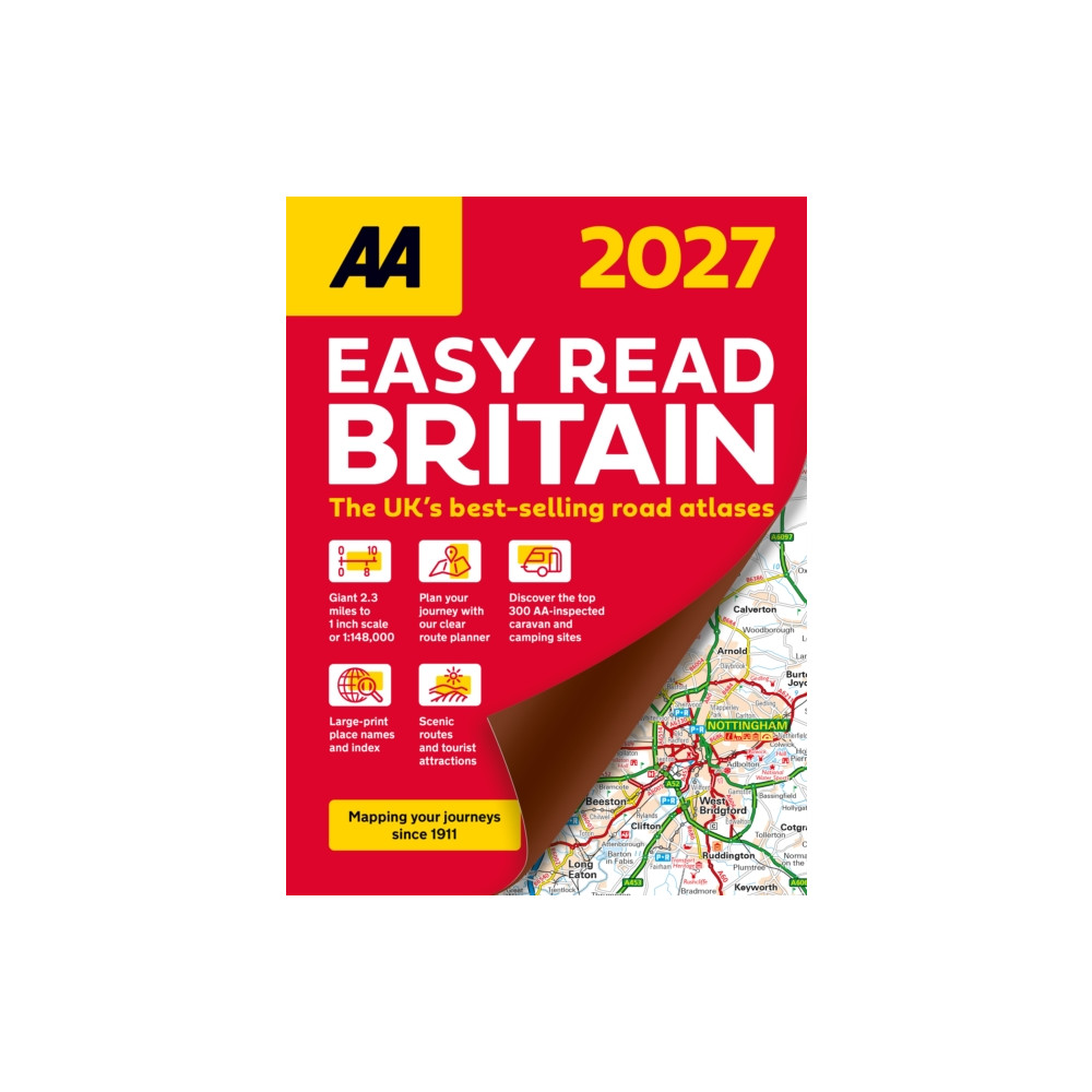 Produktbild för AA Easy Read Atlas Britain 2027 (bok, spiral, eng)