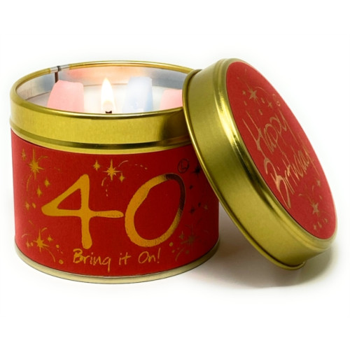 LILY FLAME CANDLES Happy Birthday 40 - Scented Tin Candle