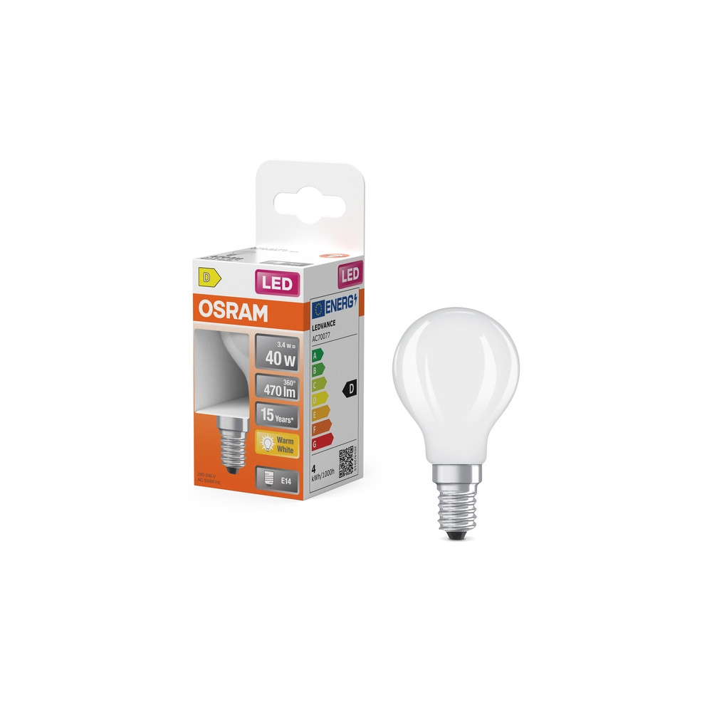 Produktbild för Osram 4099854468711, 3,4 W, 40 W, E14, 470 LM, 15000 h, Varm...