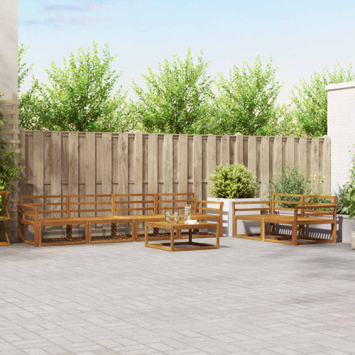 vidaXL Utomhussoffset 7 pcs Naturfärg Massivt Akaciaträ - Möbelset