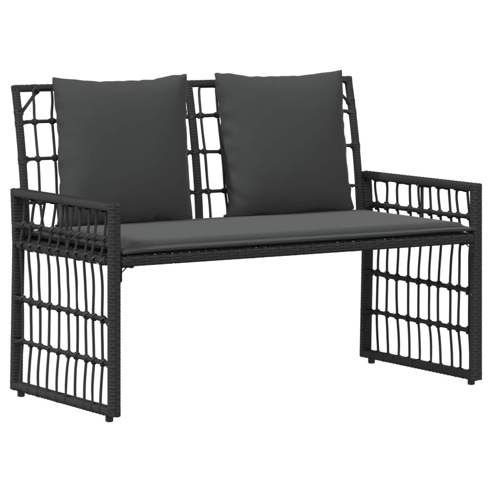 Produktbild för Utomhusbänk Enfärgad Svart och Mörkgrå 116 x 55 x 82 cm