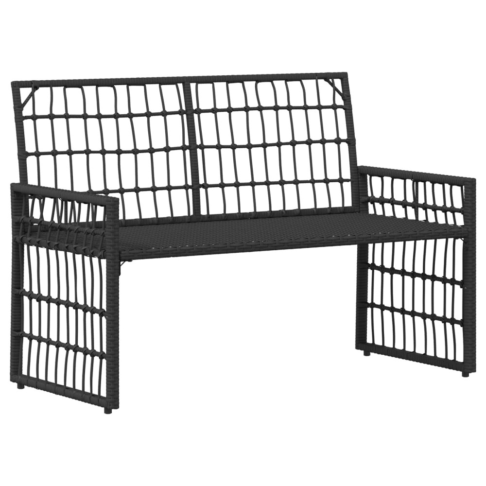 Produktbild för Utomhusbänk Enfärgad Svart och Mörkgrå 116 x 55 x 82 cm