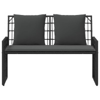 Produktbild för Utomhusbänk Enfärgad Svart och Mörkgrå 116 x 55 x 82 cm