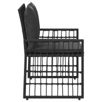 Produktbild för Utomhusbänk Enfärgad Svart och Mörkgrå 116 x 55 x 82 cm