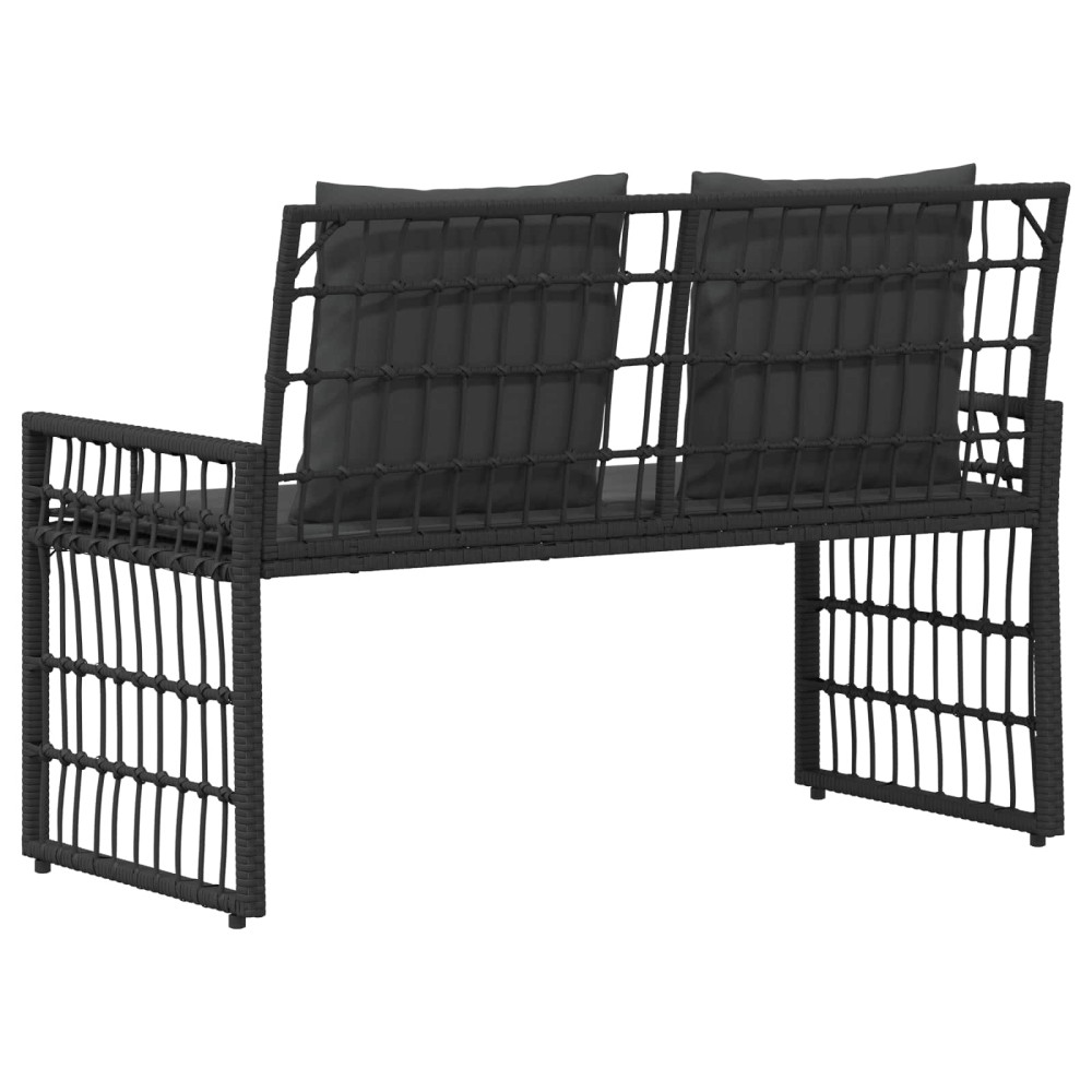 Produktbild för Utomhusbänk Enfärgad Svart och Mörkgrå 116 x 55 x 82 cm
