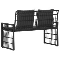 Produktbild för Utomhusbänk Enfärgad Svart och Mörkgrå 116 x 55 x 82 cm