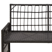 Produktbild för Utomhusbänk Enfärgad Svart och Mörkgrå 116 x 55 x 82 cm