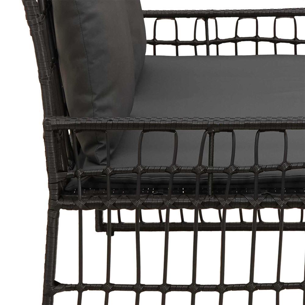 Produktbild för Utomhusbänk Enfärgad Svart och Mörkgrå 116 x 55 x 82 cm