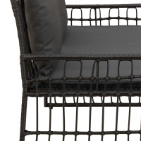 Produktbild för Utomhusbänk Enfärgad Svart och Mörkgrå 116 x 55 x 82 cm