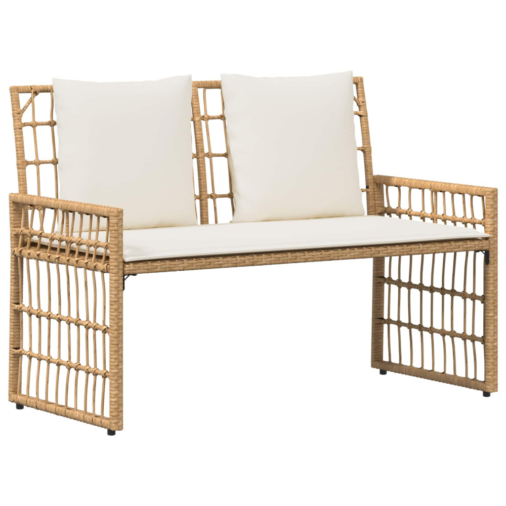 Produktbild för Utomhusbänk Enfärgad Naturlig och Grädde 116 x 55 x 82 cm