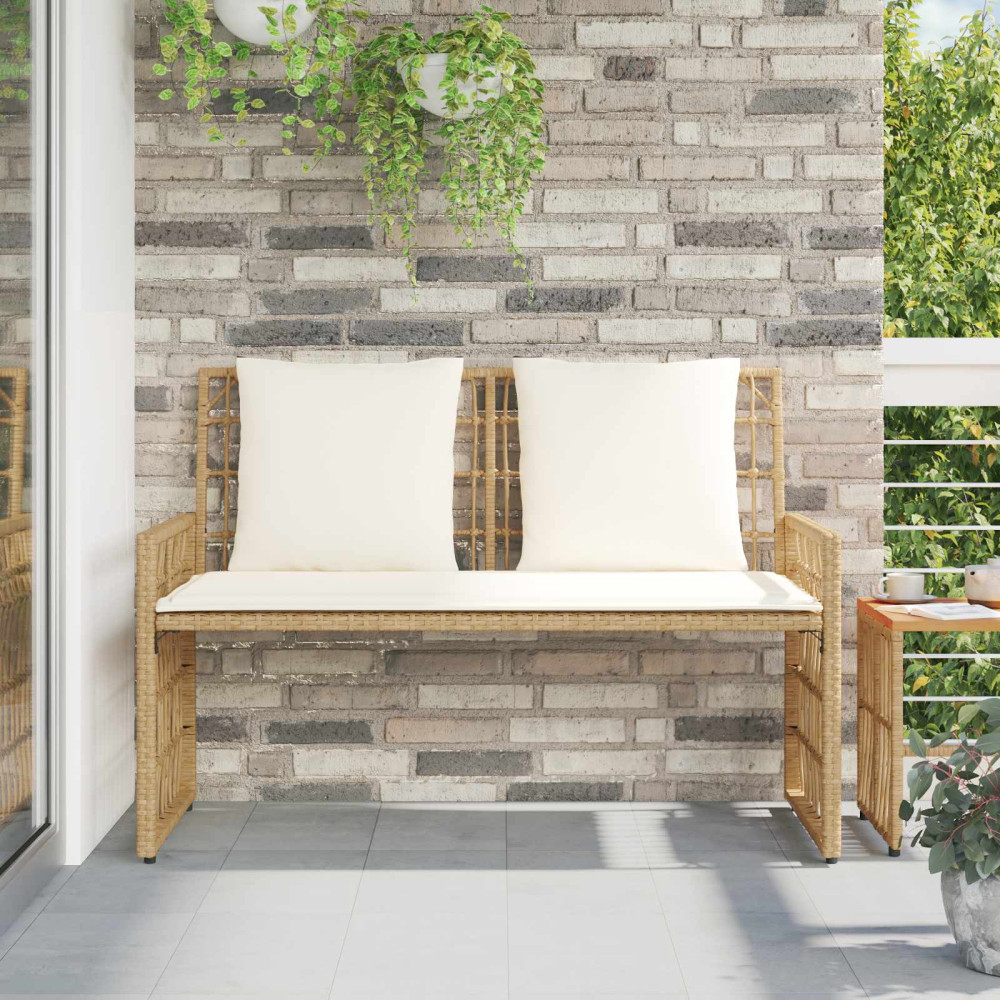 Produktbild för Utomhusbänk Enfärgad Naturlig och Grädde 116 x 55 x 82 cm