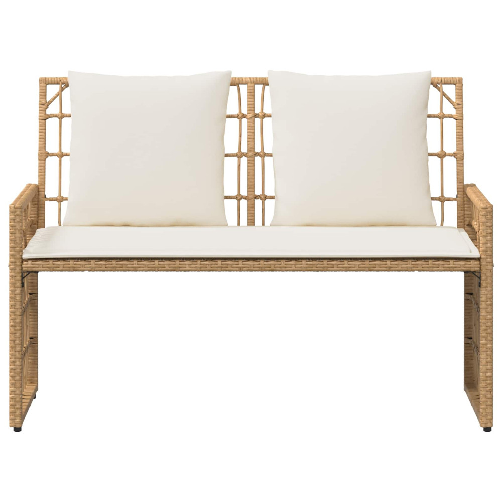 Produktbild för Utomhusbänk Enfärgad Naturlig och Grädde 116 x 55 x 82 cm