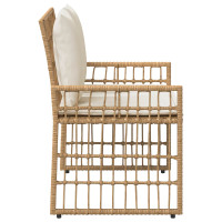 Produktbild för Utomhusbänk Enfärgad Naturlig och Grädde 116 x 55 x 82 cm