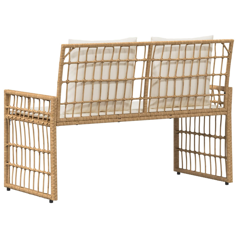 Produktbild för Utomhusbänk Enfärgad Naturlig och Grädde 116 x 55 x 82 cm