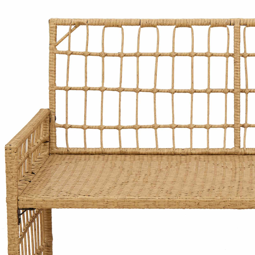 Produktbild för Utomhusbänk Enfärgad Naturlig och Grädde 116 x 55 x 82 cm