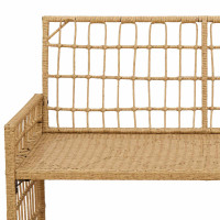 Produktbild för Utomhusbänk Enfärgad Naturlig och Grädde 116 x 55 x 82 cm