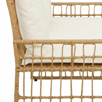 Produktbild för Utomhusbänk Enfärgad Naturlig och Grädde 116 x 55 x 82 cm