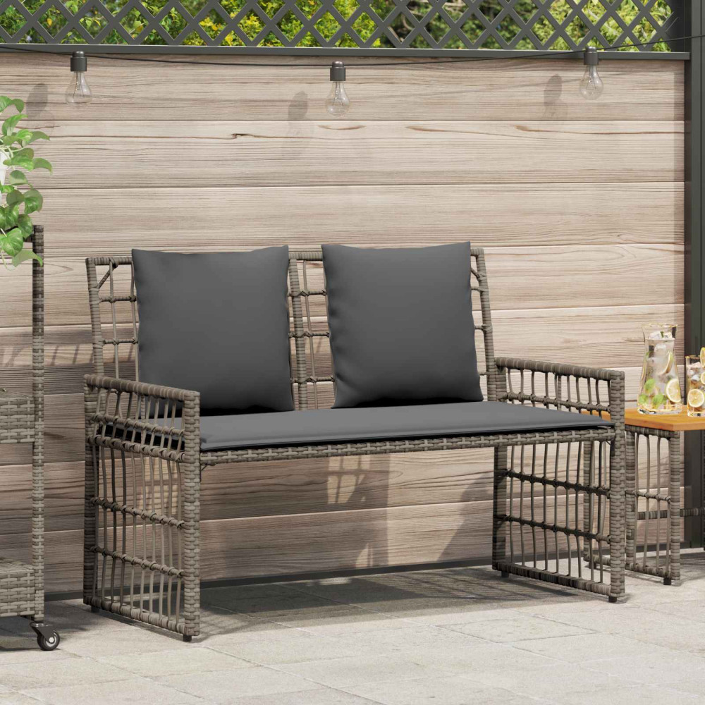 Produktbild för Utomhusbänk Enfärgad Grå och mörkgrå 116 x 55 x 82 cm
