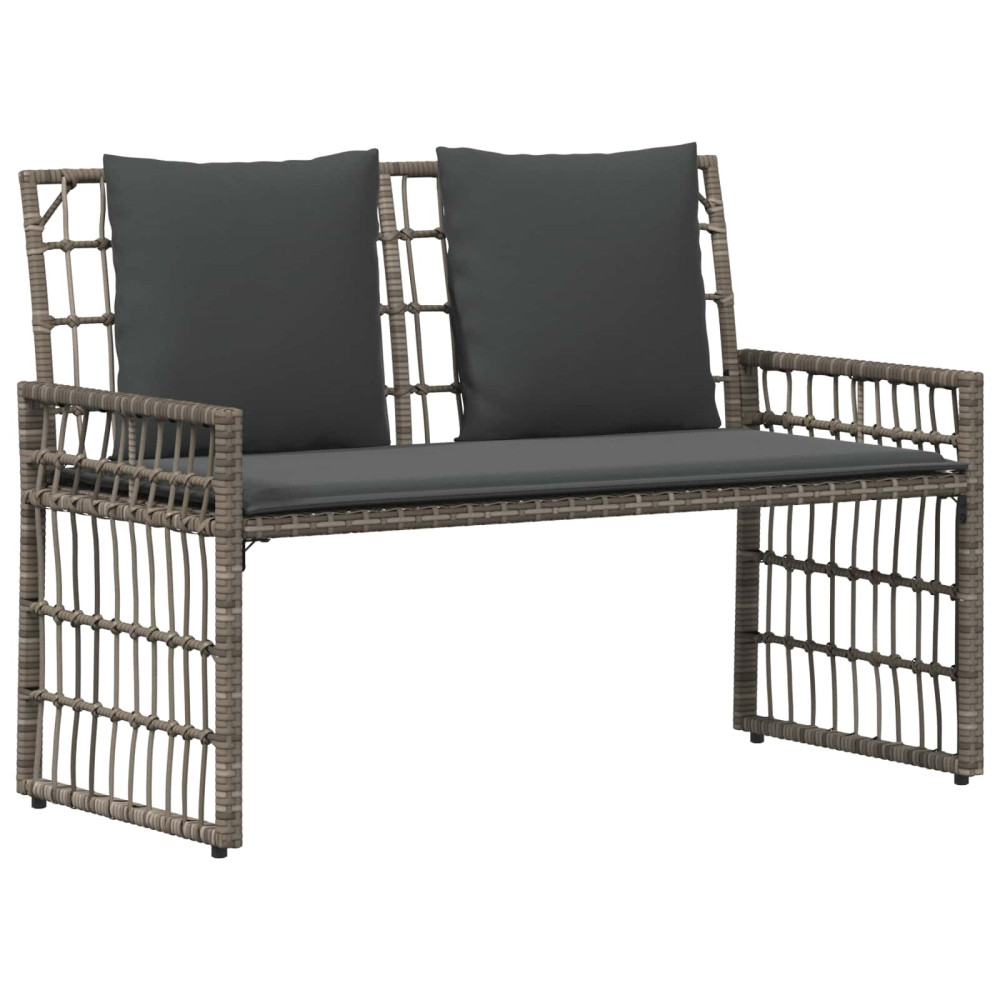 Produktbild för Utomhusbänk Enfärgad Grå och mörkgrå 116 x 55 x 82 cm