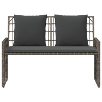 Produktbild för Utomhusbänk Enfärgad Grå och mörkgrå 116 x 55 x 82 cm