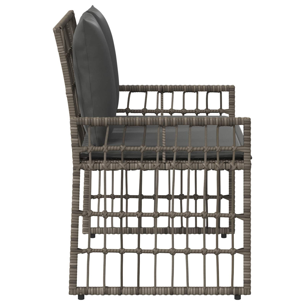 Produktbild för Utomhusbänk Enfärgad Grå och mörkgrå 116 x 55 x 82 cm