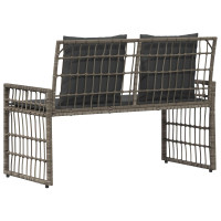 Produktbild för Utomhusbänk Enfärgad Grå och mörkgrå 116 x 55 x 82 cm