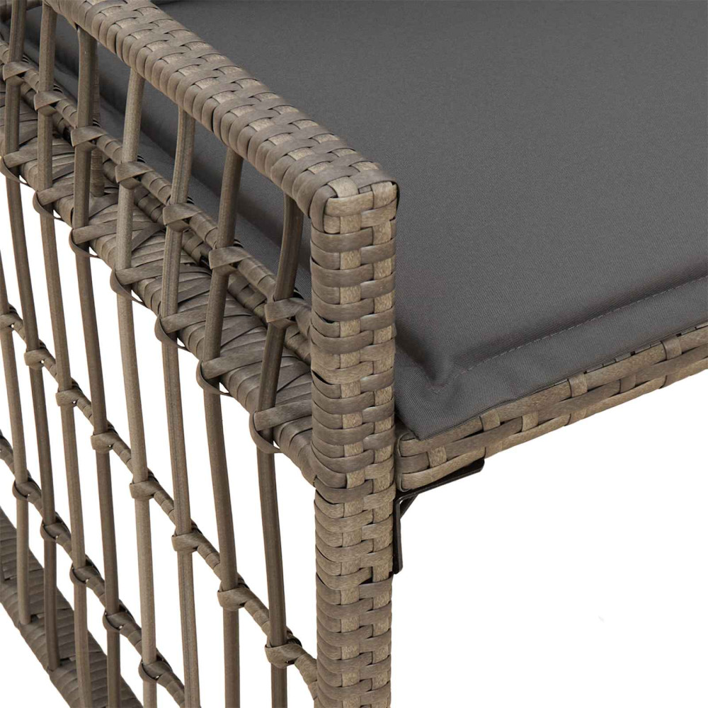 Produktbild för Utomhusbänk Enfärgad Grå och mörkgrå 116 x 55 x 82 cm