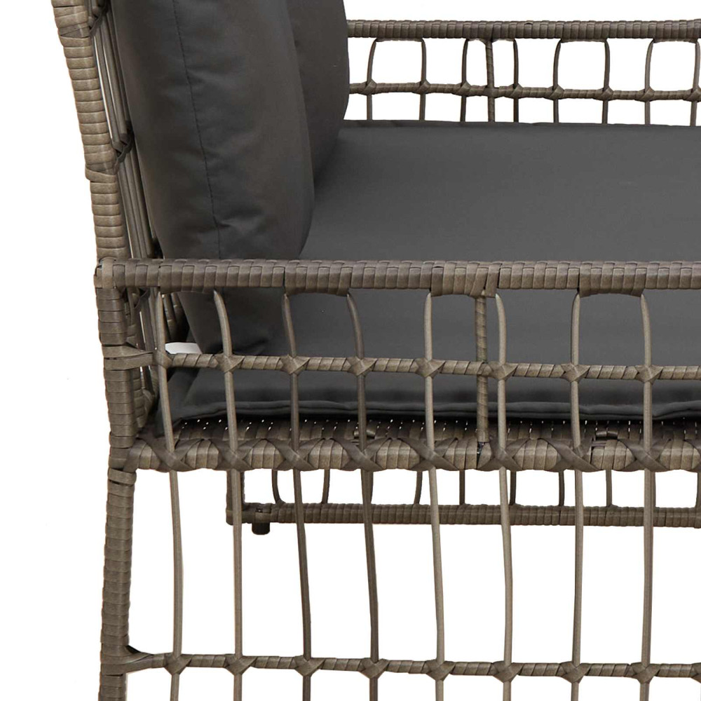 Produktbild för Utomhusbänk Enfärgad Grå och mörkgrå 116 x 55 x 82 cm