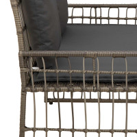 Produktbild för Utomhusbänk Enfärgad Grå och mörkgrå 116 x 55 x 82 cm