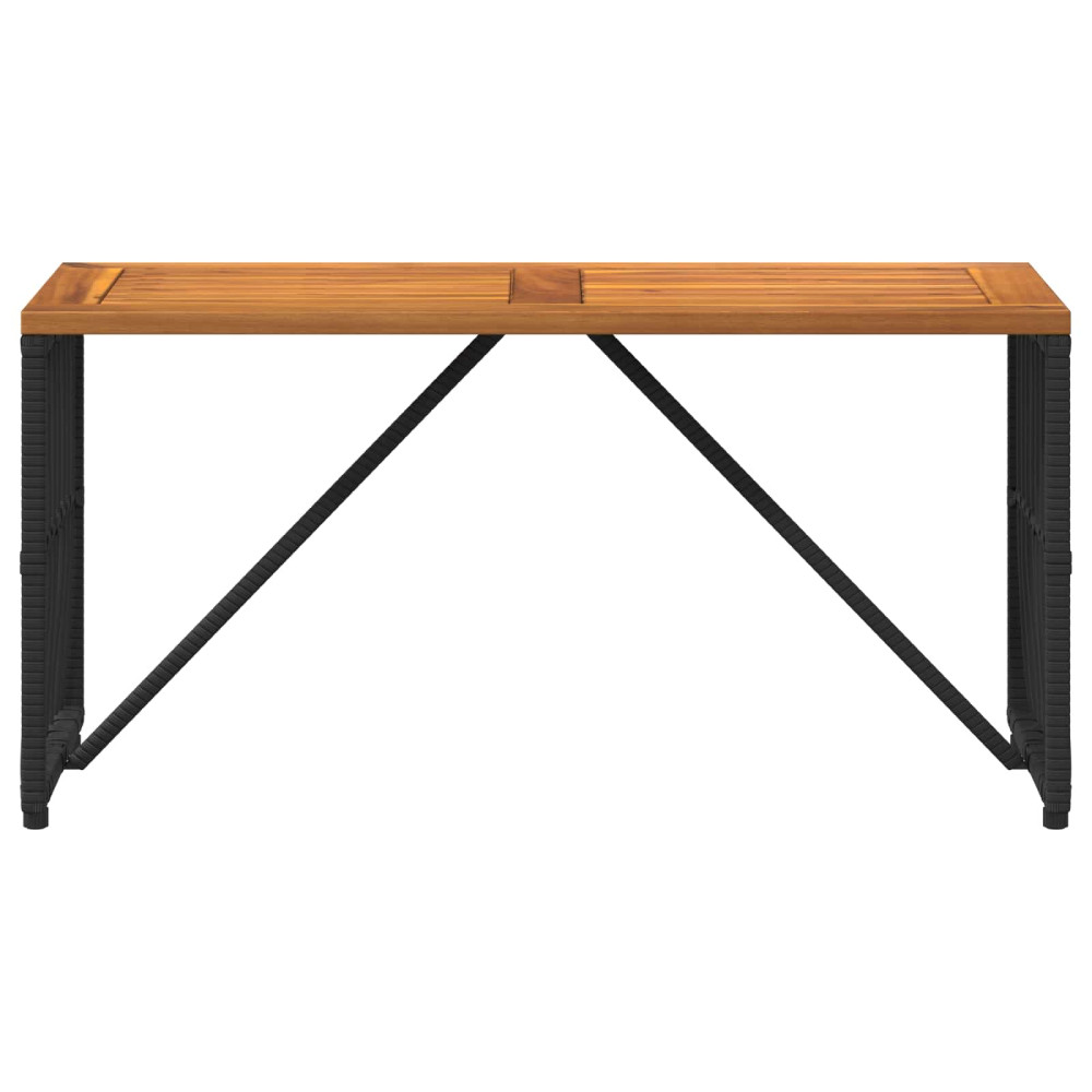 Produktbild för Utomhusbord Svart 80 x 40 x 40 cm Stål och poly rattan