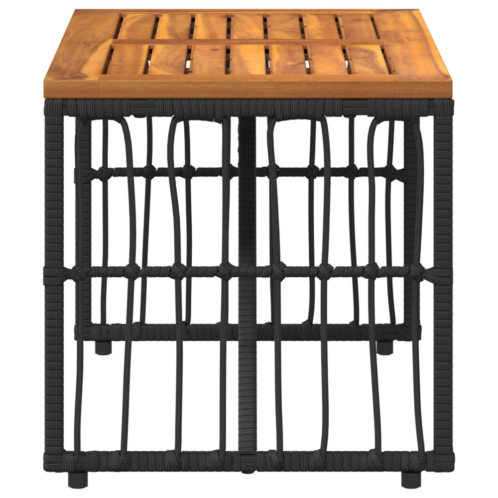 Produktbild för Utomhusbord Svart 80 x 40 x 40 cm Stål och poly rattan