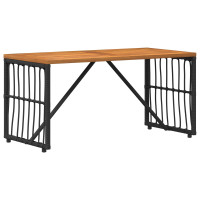 Produktbild för Utomhusbord Svart 80 x 40 x 40 cm Stål och poly rattan