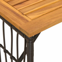 Produktbild för Utomhusbord Svart 80 x 40 x 40 cm Stål och poly rattan