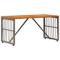 Produktbild för Utomhusbord Grå 80 x 40 x 40 cm Stål och poly rattan
