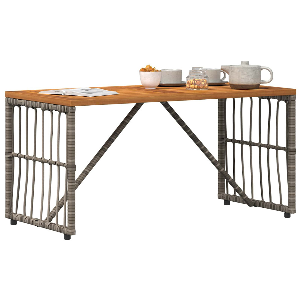 Produktbild för Utomhusbord Grå 80 x 40 x 40 cm Stål och poly rattan