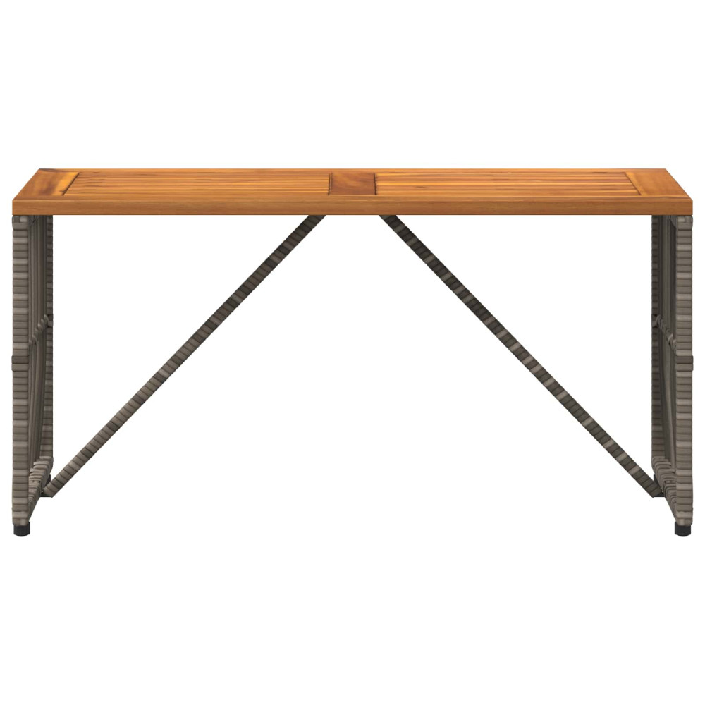 Produktbild för Utomhusbord Grå 80 x 40 x 40 cm Stål och poly rattan
