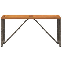Produktbild för Utomhusbord Grå 80 x 40 x 40 cm Stål och poly rattan